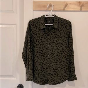 Rails Animal Print Silk Blouse